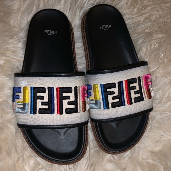 fendi colorful slides